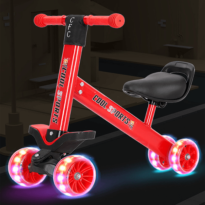 Two-In-One Children'S Scooter Bike PU Silent Flash Wheel Anti-Skid Children'S Balance Car Quad Bike Children'S Toys - MRSLM