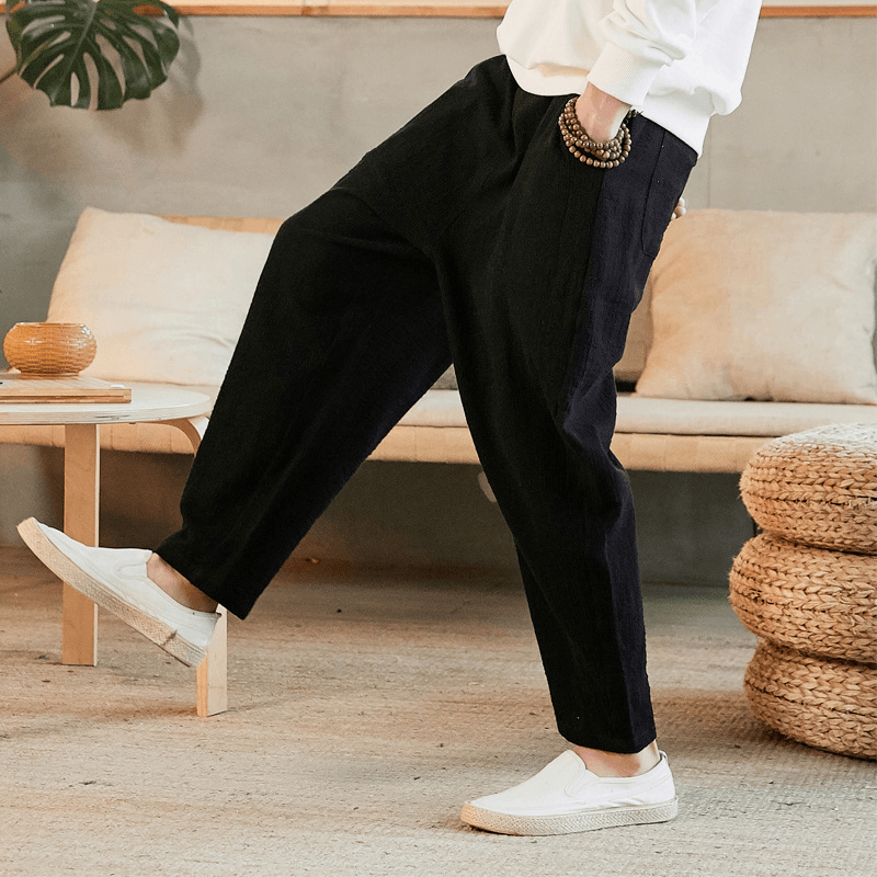 Loose Size Straight Youth Linen Casual Pants - MRSLM