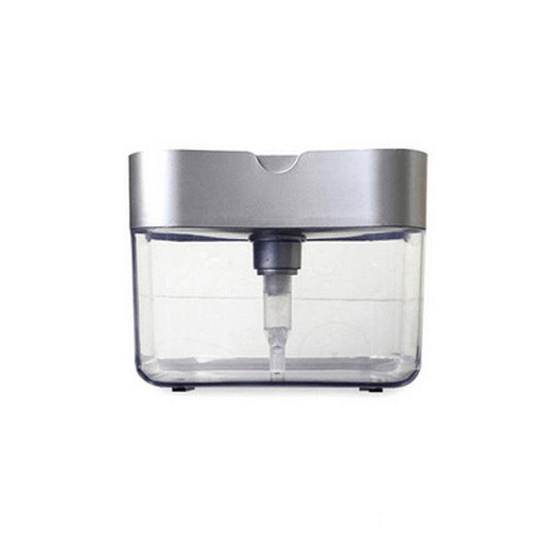 Soap Pump Dispenser with Sponge Holder Manual Press Soap Organizer Cleaning Liquid Dispenser Container Kitchen Cleaner Tool - MRSLM