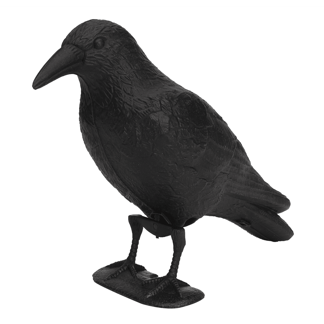 Black Crow Decoy Realistic Bird Pigeon Deter Scarer Scarecrow Mice Pest - MRSLM