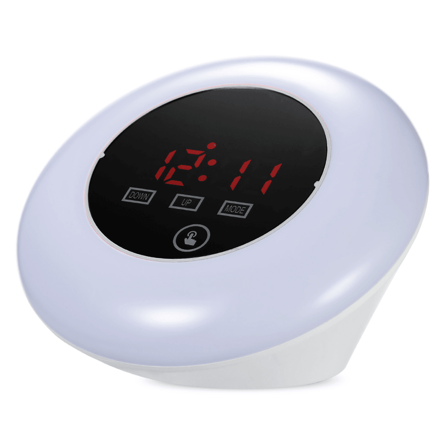 TS - S23 LED Display Digital Thermometer Hygrometer with Desk Table Clock USB Power RGB Light LED Alarm Clock Snooze Function - MRSLM