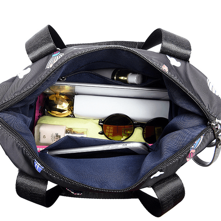Women Nylon Multi Pocket Waterproof Lightweight Handbag Shoulder Crossbody Bag - MRSLM