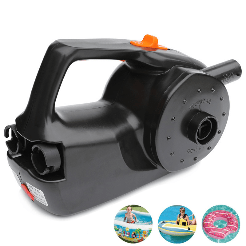 HT338 80W 4500Mah 0.8PSI Electric Inflatable Pump Portable Auto Air Pump for Kayaks Boats Life Buoy Swimming Pool Sand Pond with 7 Nozzles EU Plug - MRSLM