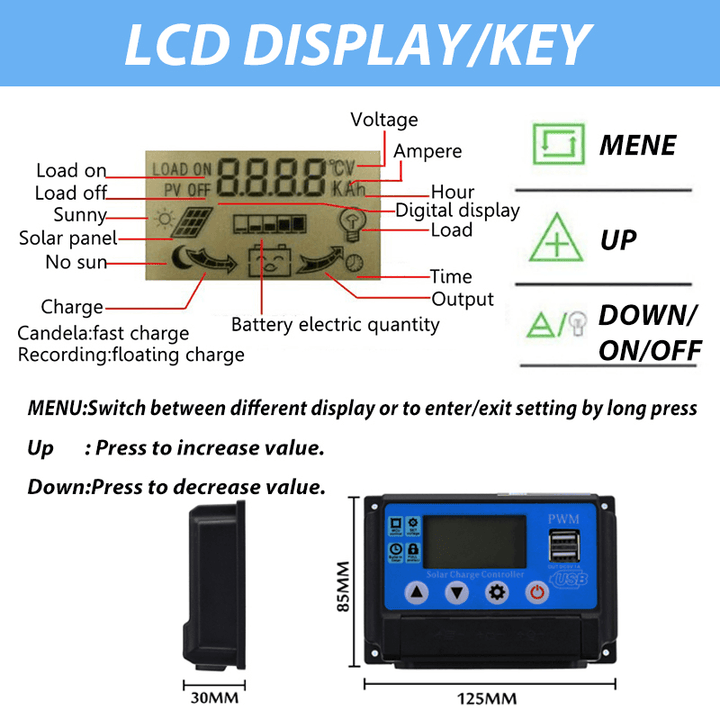 10-50A Solar Charge Controller with LCD Display - MRSLM