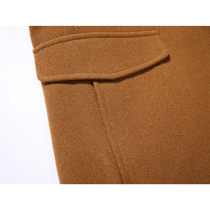 Woolen Overcoat Detachable Fleece Collar Stylish Slim Jacket - MRSLM
