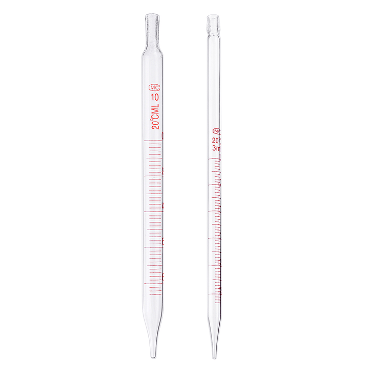1/2/3/5/10Ml Glass Short Pipette with Scale and Bubble Lab Glassware Kit - MRSLM