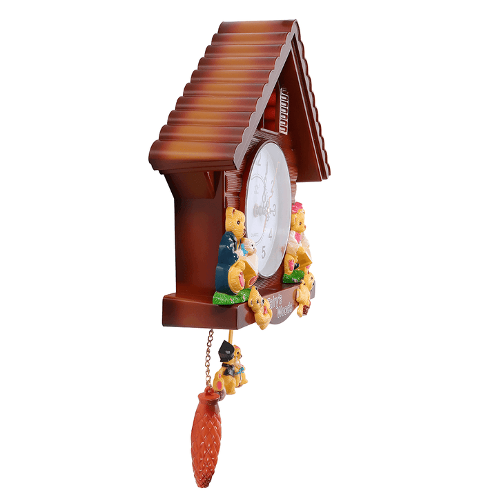 Antique Wooden Cuckoo Wall Clock Bird Time Bell Swing Alarm Watch Wall Home Decor - MRSLM