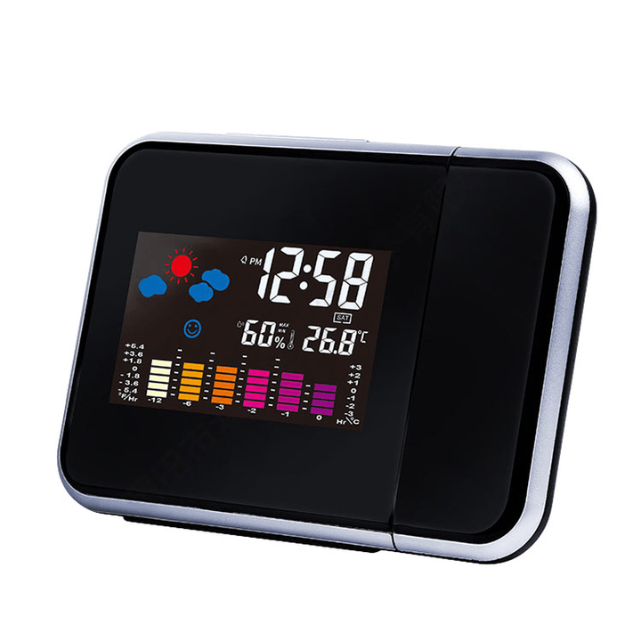 DC-003 Digital Wireless Hygrometer Therometer LED Projection Weather Station Alarm Clock - MRSLM