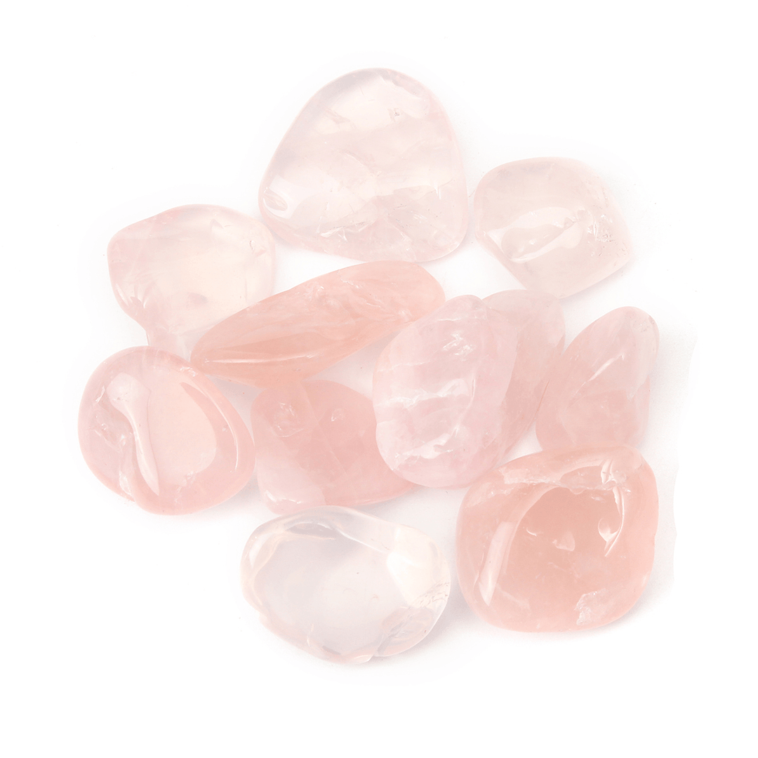 10Pcs Rose Quartz Tumblestones Crystals Stone Polished Healing Specimen Decorations - MRSLM
