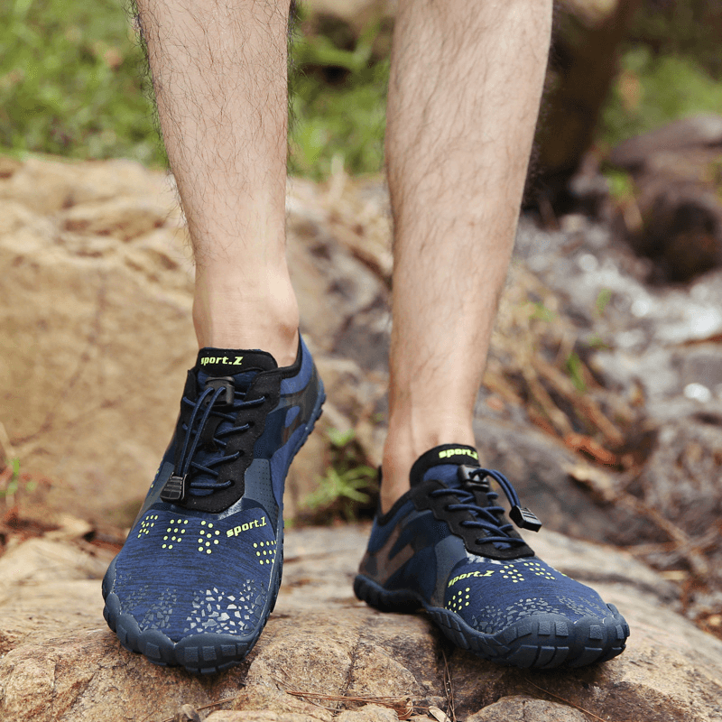 Men Elastic Cloth Outdoor Slip Resistant Hiking Walking Sneakers - MRSLM