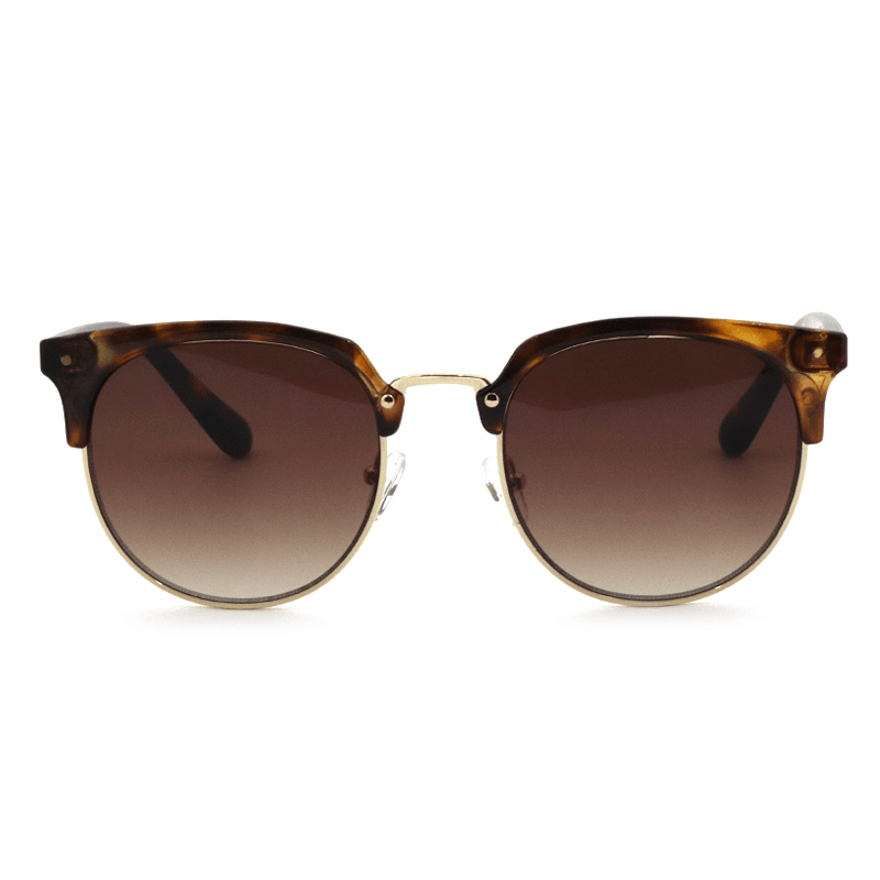 Women round Shape Ha;F Frame Personality Casual Outdoor UV Protection Sunglasses - MRSLM