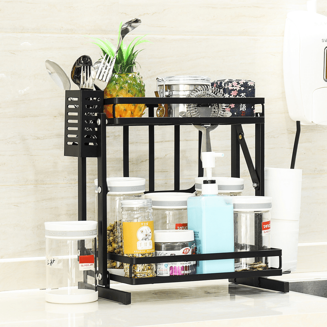 Spice Rack Kitchen Counter Organizer with 4 Suction Pads Large Capacity for Essential Oils Steady Bathroom Organizer - MRSLM