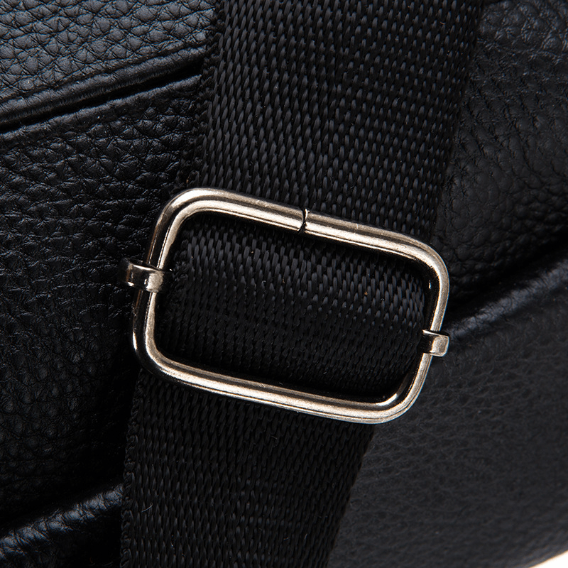 Men Genuine Leather Multi-Pocket Large-Capacity Multifunctional Crossbody Bag Chest Bag Sling Bag - MRSLM