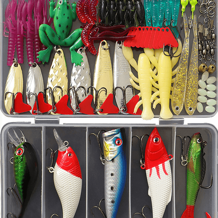 17-101 Pcs Fishing Lure Set Fishing Tackles Kit Baits Hooks - MRSLM