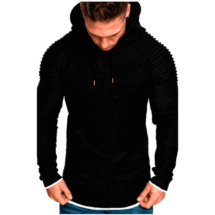 Men'Srround Neck Slim Hooded Long Sleeves - MRSLM