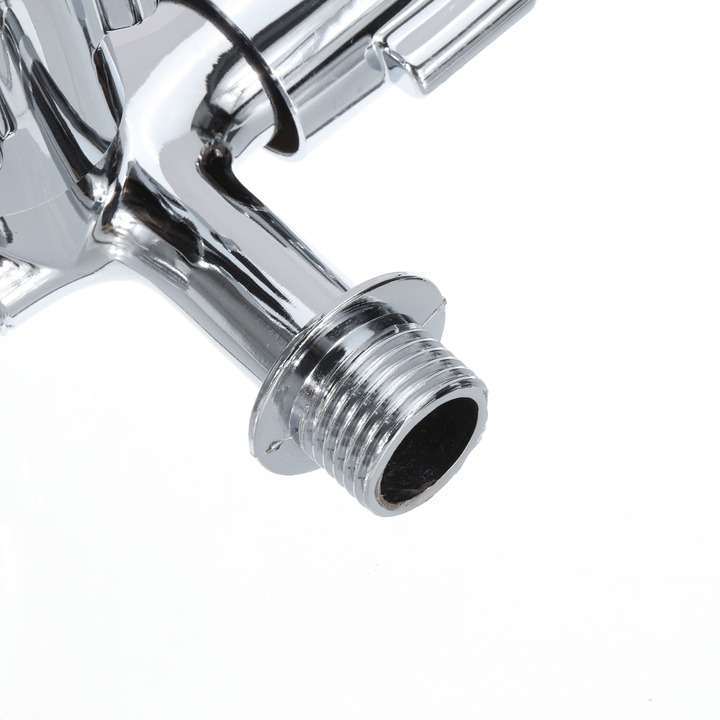 1/2 Inch Washing Machine Faucet Sink Connector Hose Tap Garden 2 Outlet with Control - MRSLM