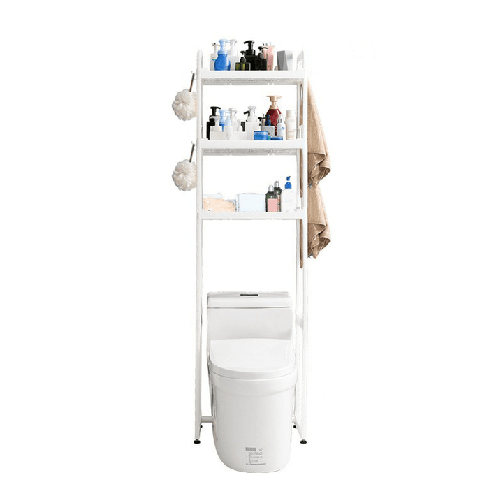 1/2/3 Tier over Toilet Storage Rack Bathroom Space Saver Towel PP Home Organizer - MRSLM