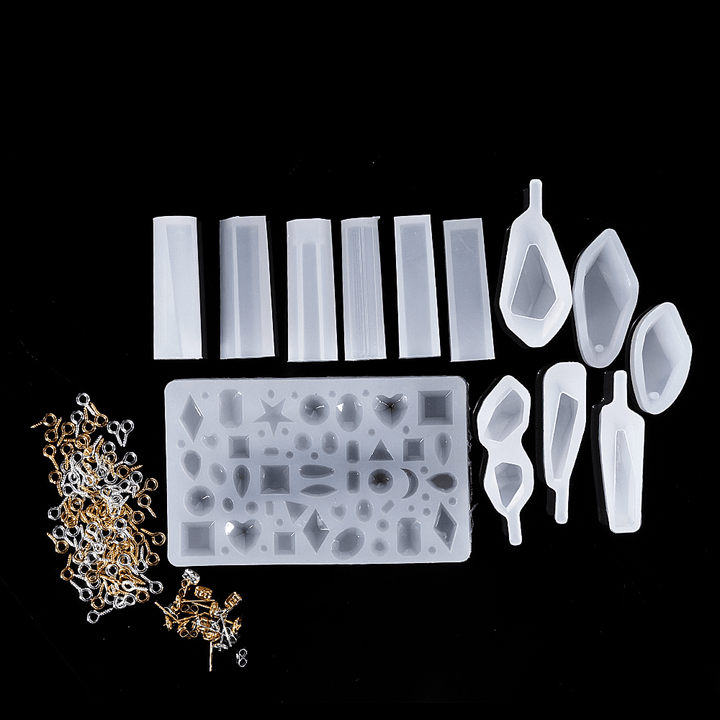 129Pcs/Set Crystal Epoxy Silicone Pendant Mould Kit Transparent Jewelry Making Mold for DIY Crafting Decorations - MRSLM