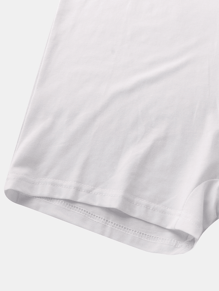 Men Fashion Print Cotton Sleeveless Jumpsuit Sport Home Sleepwear - MRSLM