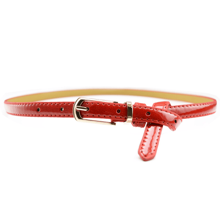 Candy Color Pin Buckle Ladies Patent Leather Pu Belt - MRSLM