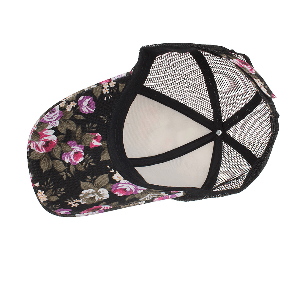 Women Summer Outdoor Print Breathable Mesh Baseball Cap Casual Adjustable Visor Hat - MRSLM