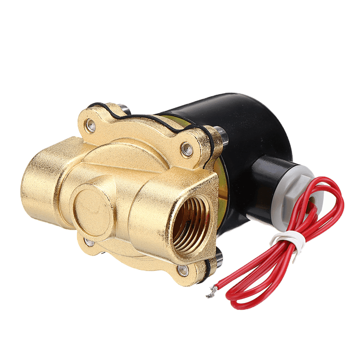 LAIZE DN15 NPT 1/2 Inch Brass Electric Solenoid Valve AC 220V/DC 12V/DC 24V Normally Closed Water Air Fuels Valve - MRSLM