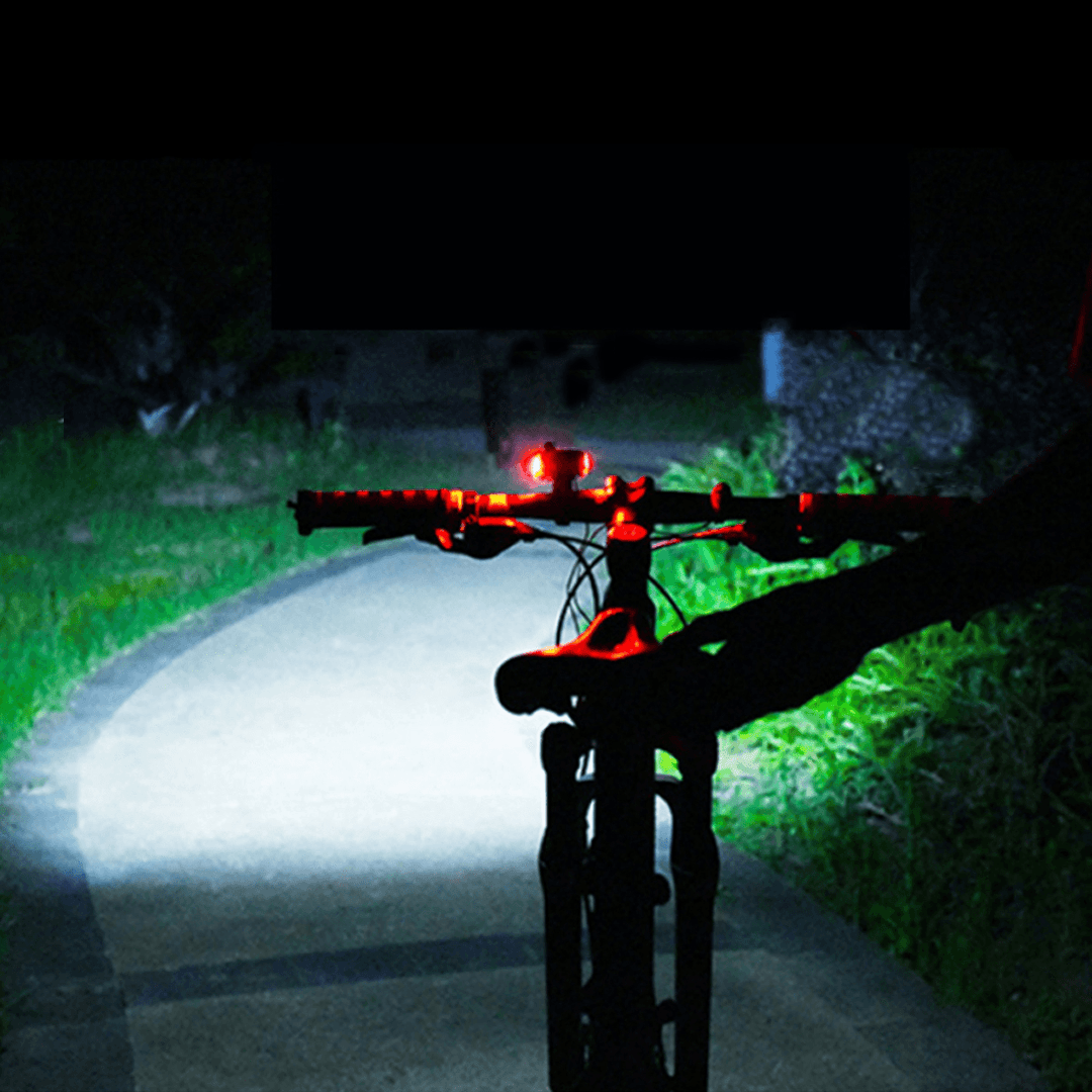 3-In-1 300LM COB Bike Headlight LCD Screen 5-Modes Bicycle Frame Lamp 130Db Bike Horn Waterproof Outdoor Cycling - MRSLM