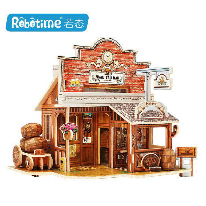 Robotime Doll House Miniature with Furniture Wooden Dollhouse Toy Decor Craft Gift - MRSLM