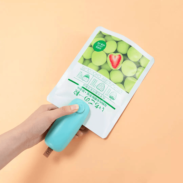 NINETYGO Portable Mini Bag Sealer Handheld Heat Sealer Bag Resealer Cutter for Plastic Bag Food Storage Snack Fresh from -Green - MRSLM