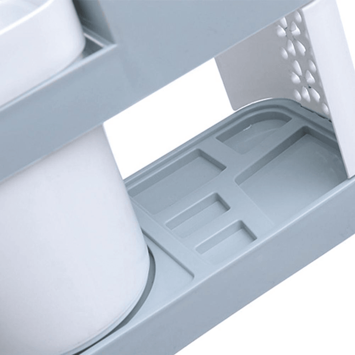 Toothbrush Holder Stand Plastic Cup Set Shelf Bathroom Toothpaste Storage Rack - MRSLM
