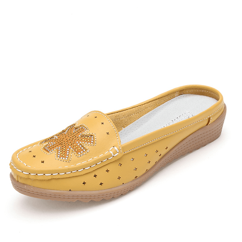 Casual Hollow Out Slip on Flat Loafers for Women - MRSLM
