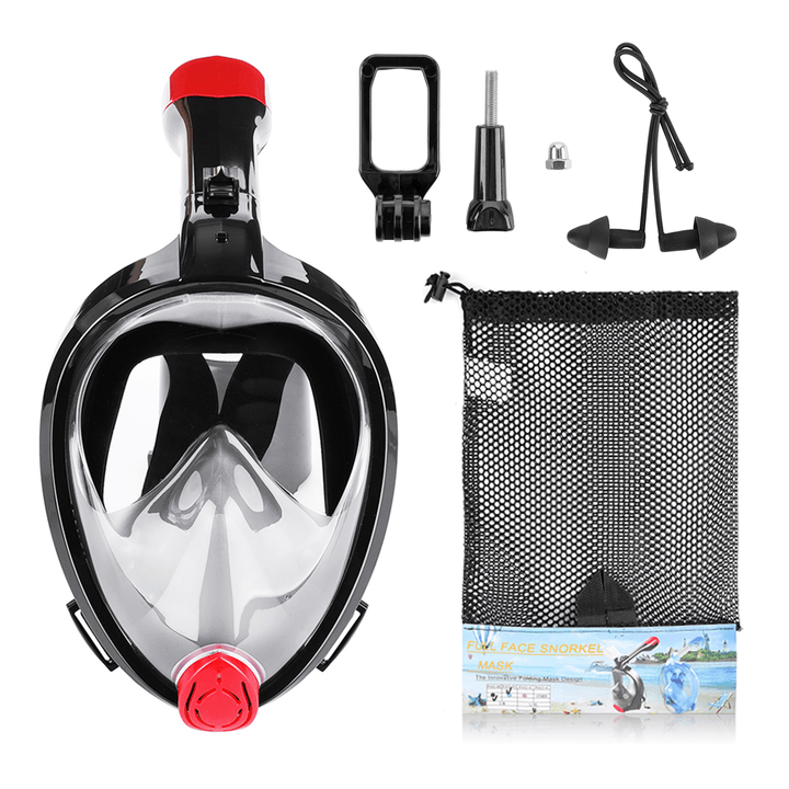 Full Face Snorkeling Mask Underwater anti Fog Swim Diving Scuba Mask with Detachable Camera Holder - MRSLM