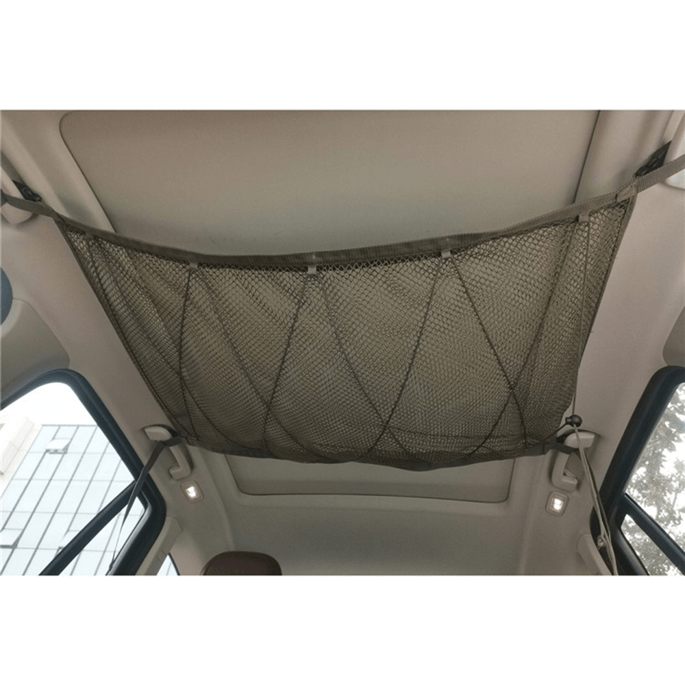 Car Ceiling Storage Net Pocket Universal Car Roof Interior Cargo Net Bag with Zipper Car Trunk Storage - MRSLM
