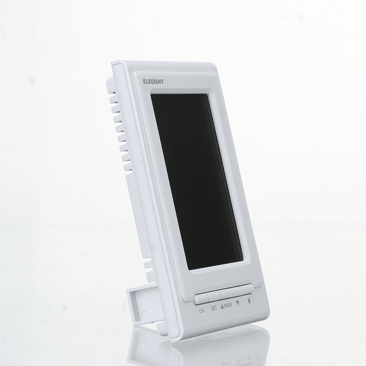 ELEGIANT EOX-9901 Electronic Thermometer Hygrometer Multifunctional Wireless HD Glass Weather Station Alarm Clock - MRSLM