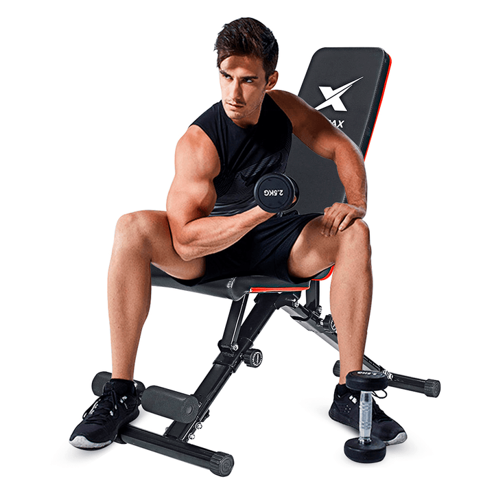 GEEMAX Adjustable Heavy Duty Folding Sit up Benches Abdominal Exercise Home Gym Fitness Equipment - MRSLM