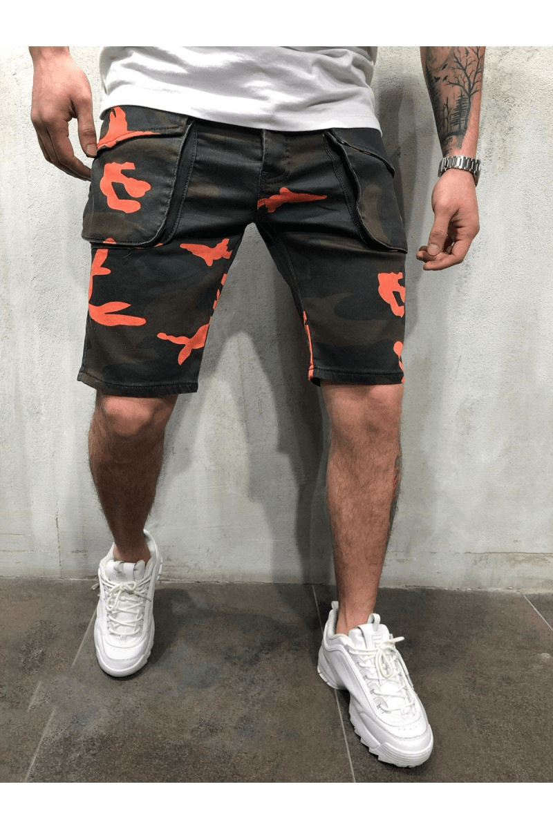 Loose Casual Camouflage Tooling Multi-Pocket Men'S Five-Point Outdoor Pants - MRSLM