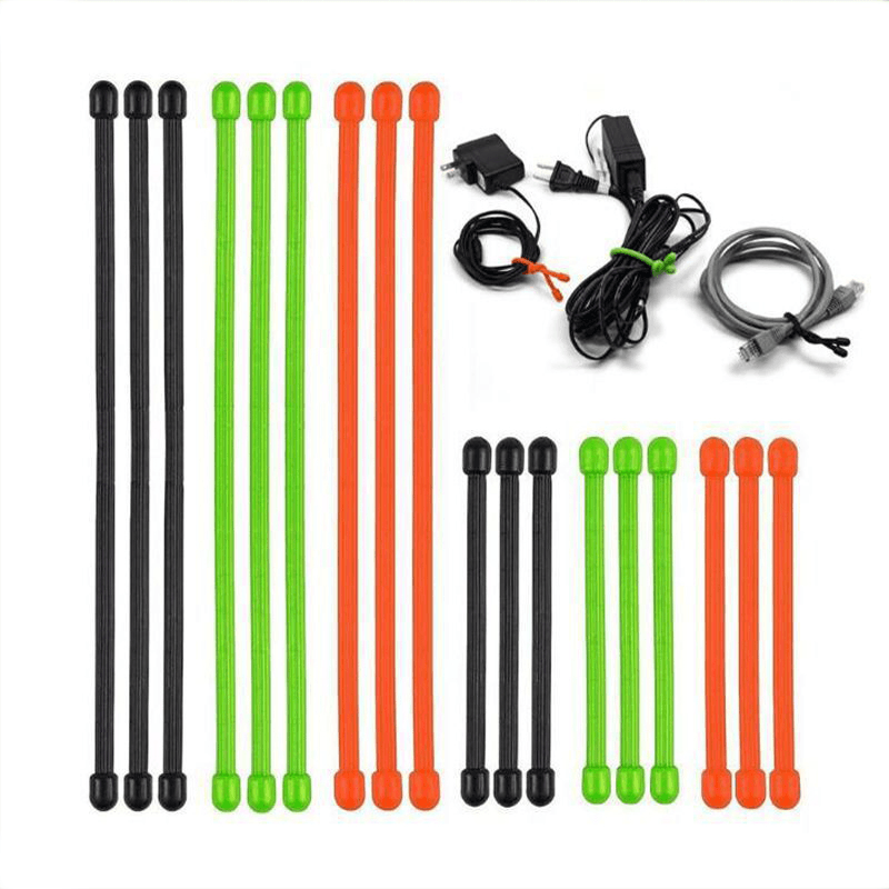 9PCS Multifunction Rubber Rolling Rope Reusable Silicone Creative Gear Strap Data Line Fixed Tool Rubber Hose - MRSLM