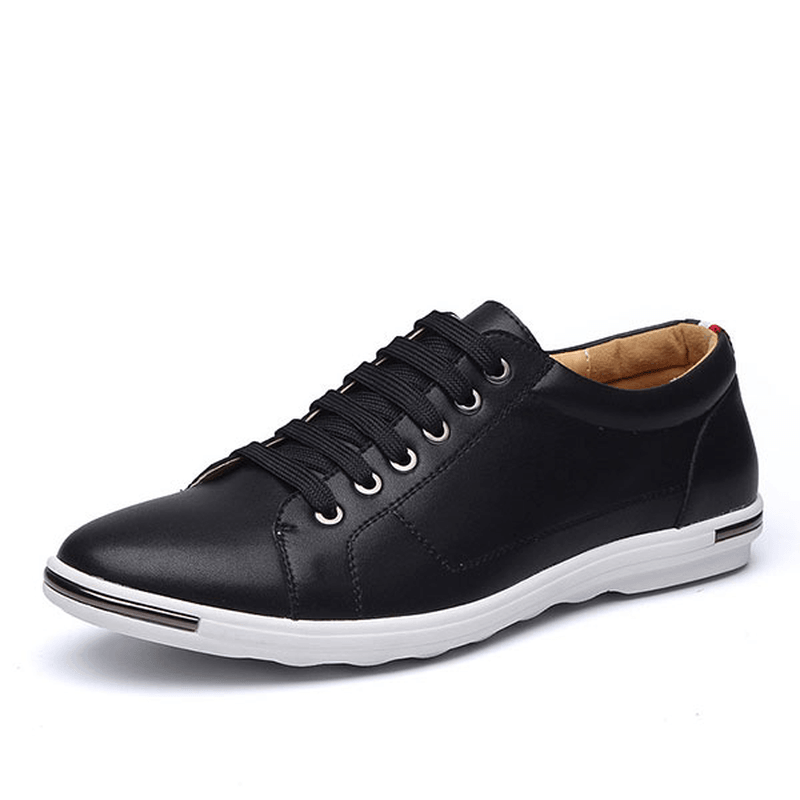Big Size Men Leather Casual Lace up Athletic Shoes - MRSLM