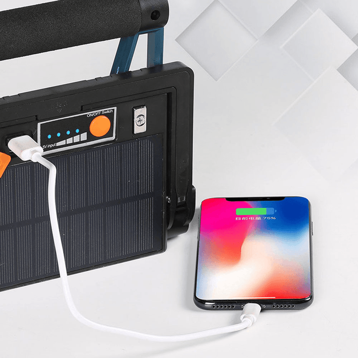 XANES® W875-3 Multi-Functional Folding Camping Light 1000LM 3-Modes Solar LED Powered Magnetic Flashlight USB Charging Power Bank - MRSLM
