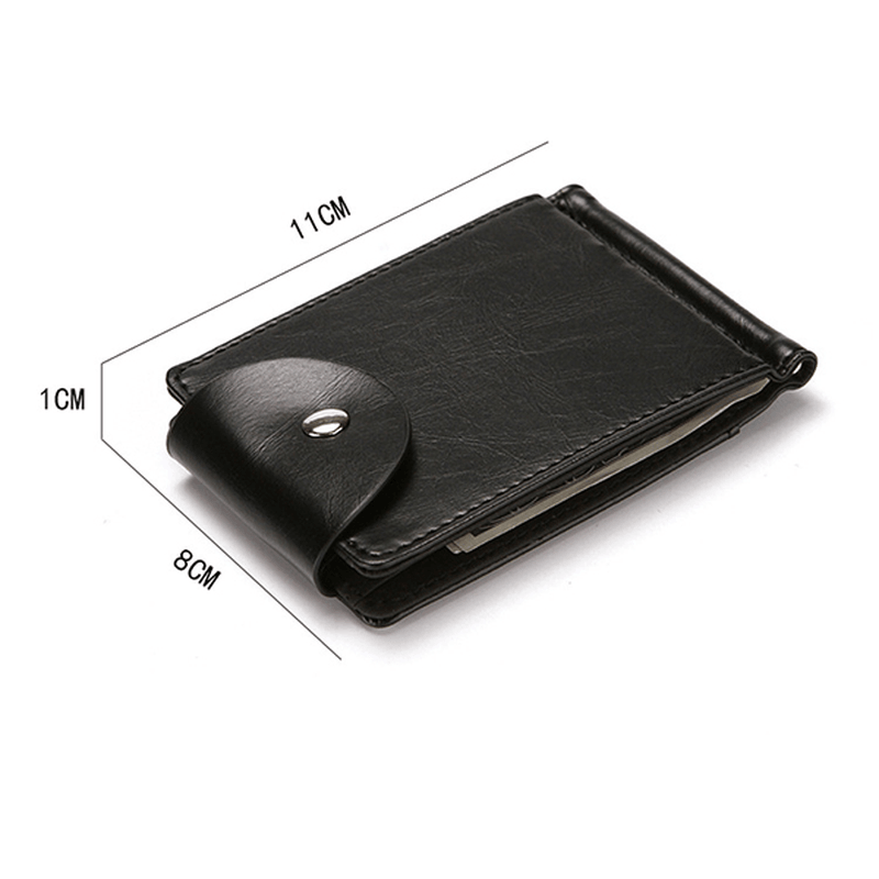 Men Faux Leather Creative Money Clip Wallet - MRSLM