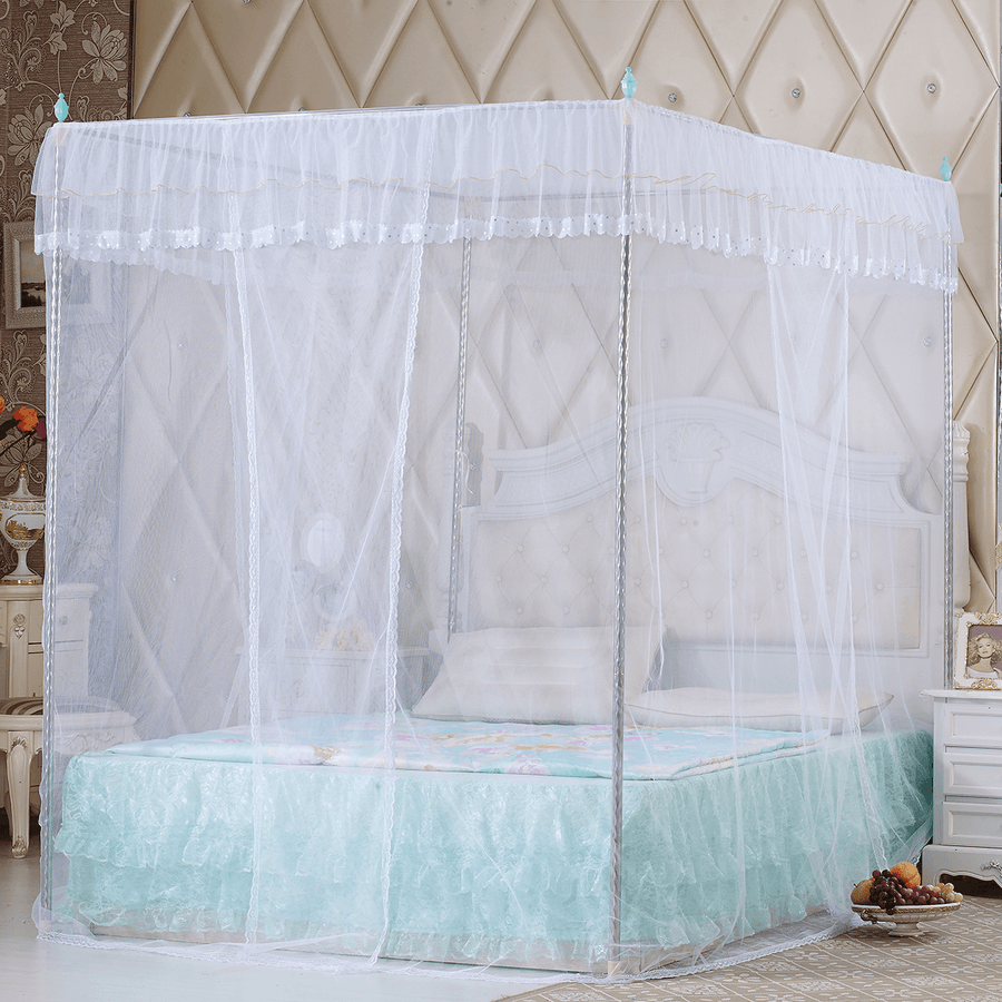 Lace Bed Netting Canopy Anti-Mosquito Net Four Corner Post Queen King Sizes for Bathroom Textile - MRSLM