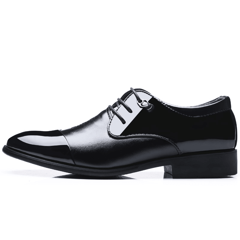 Men Pointed Toe Breathable Non Slip Lace up Classical Business Dress Shoes - MRSLM