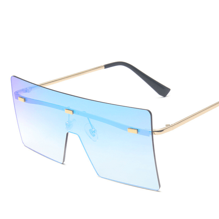 Large Frame One-Piece Sunglasses Women'S Square Frameless Ocean Piece Sunglasses - MRSLM