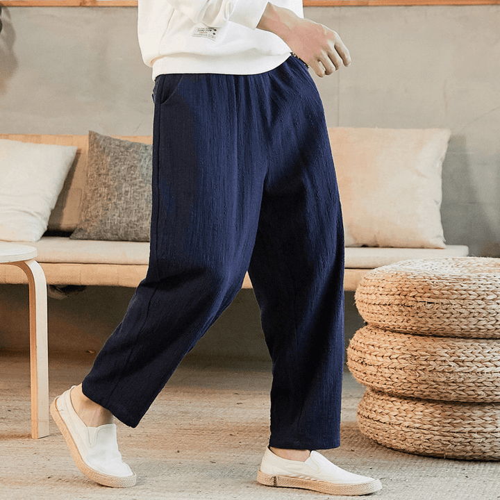 Loose Size Straight Youth Linen Casual Pants - MRSLM