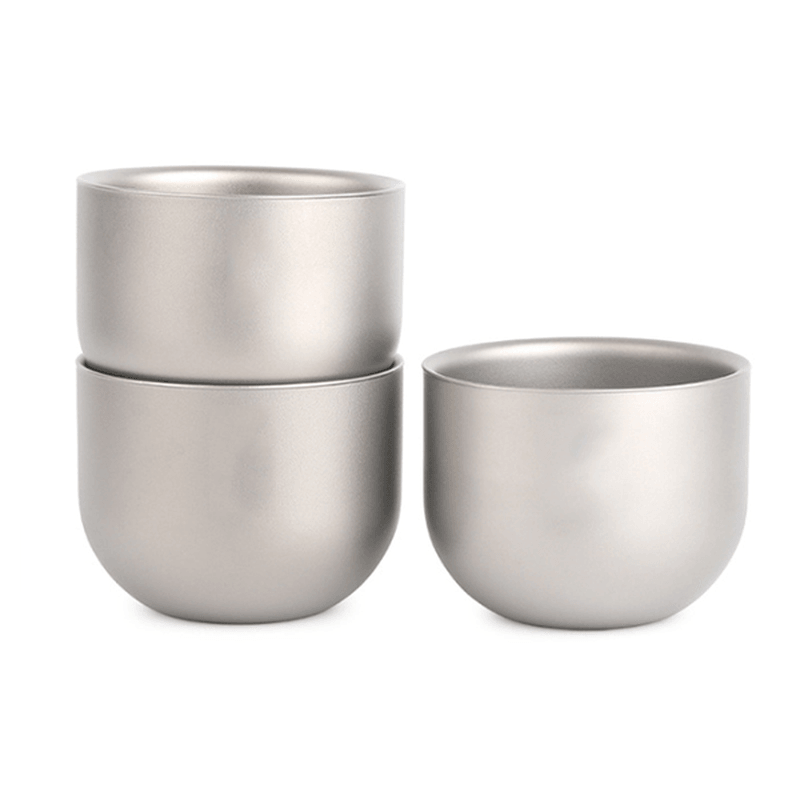 Keith 1 Pcs 150Ml Water Cup Pure Titanium Camping Travel Portable Tea Cup Double Anti-Scalding Cup - MRSLM