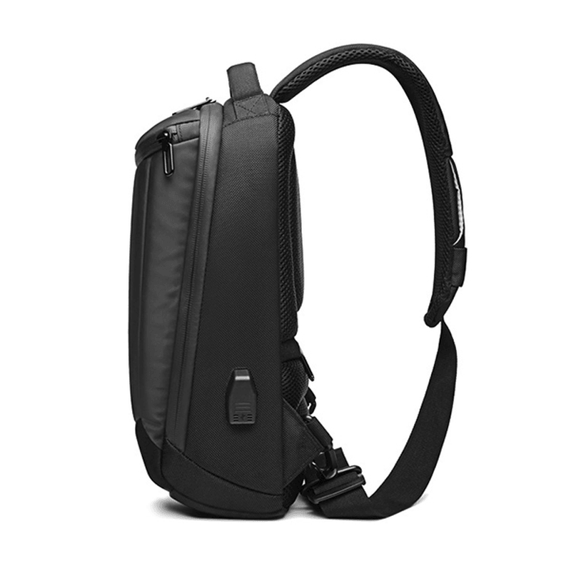 Large Capacity Waterproof Business USB Charging Port Sling Bag Chest Bag Crossbody Bag for Men - MRSLM