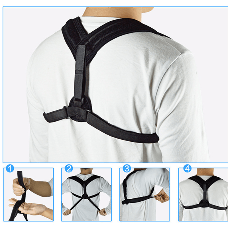 Adult Adjustable Posture Corrector Brace Shoulder Back Correction Support Belt - MRSLM