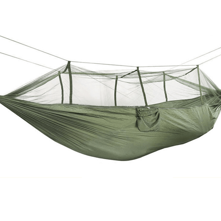 260X140Cm Double People Mosquito Hammock Camping Garden Sleeping Hanging Bed with Carabiners Storage Bag - MRSLM