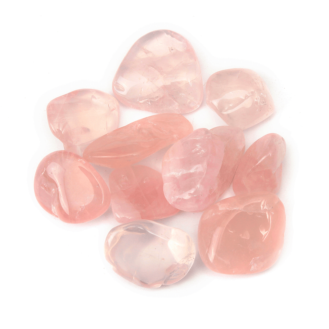 10Pcs Rose Quartz Tumblestones Crystals Stone Polished Healing Specimen Decorations - MRSLM