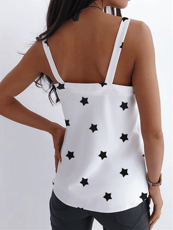 Casual Loose Star Printed Summer Tank Tops for Women - MRSLM
